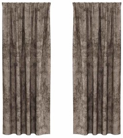 Cortinas de Veludo 2 peças com Ilhós Cappuccino 245x140 cm