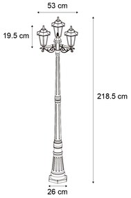 Poste de Exterior Clássico Preto 217cm IP44 - New Haven Hammered Clássico / Antigo