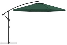 Guarda-sol de jardim cantilever 3,5 m verde