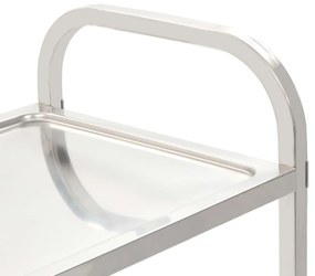 Carrinho de cozinha de 2 níveis 96,5x55x90 cm aço inoxidável