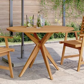 vidaXL Mesa de jardim redonda Ø110x75 cm madeira de acácia maciça
