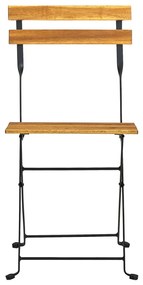 5 pcs conjunto dobrável de jantar p/ jardim acácia maciça