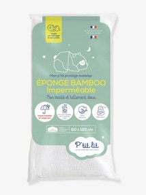 Proteção de colchão impermeável Bamboo, sem tratamento, P'TIT LIT branco claro liso