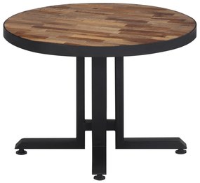 Mesa de centro redonda Ø55x40 cm teca recuperada maciça