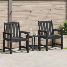 vidaXL Cadeiras de Jantar 2 pcs Preto HDPE