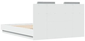 Estrutura cama c/ cabeceira 140x190 cm derivados madeira branco