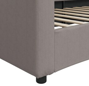 Sofá-cama 80x200 cm tecido cinzento-acastanhado