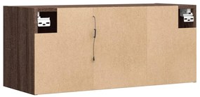 Móvel de parede p/ TV c/ luzes LED 80x31x35cm carvalho castanho