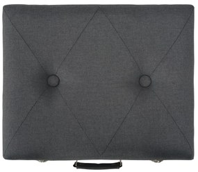 Banco de arrumação 40 cm tecido cinzento-escuro