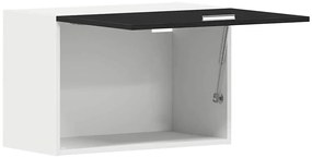 Armário Suspenso Carvalho Preto - 60x31x60 cm, feito de madeira de eng