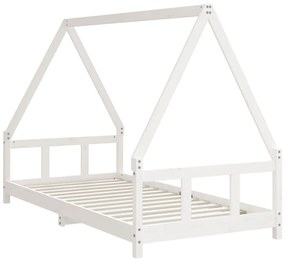 Estrutura de cama infantil 90x190 cm pinho maciço branco