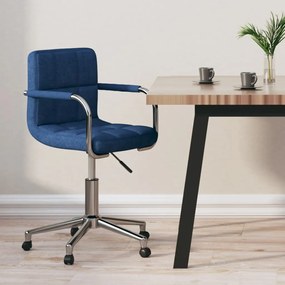 vidaXL Cadeira de escritório giratória tecido azul