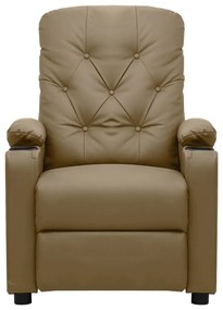 Poltrona reclinável elétrica couro artificial cor cappuccino