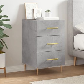 vidaXL Mesa de cabeceira 40x40x66 cm derivados madeira cinza cimento