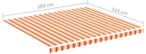 Tecido de substituição para toldo 4x3,5 m amarelo e laranja