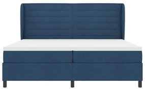 Cama Box com Colchão Azul 200x200 cm Tecido