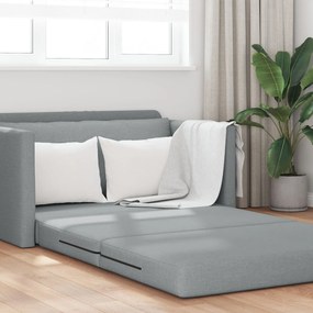 Sofá Cama de Chão 2-em-1 Cinza Claro 124x71x78 cm Tecido