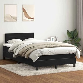 vidaXL Cama com molas/colchão 120x210 cm veludo preto