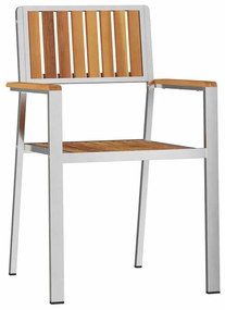 Cadeiras de Jardim Empilháveis vidaXL 8 pcs 54.5x56x87 cm Madeira de A