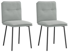 Cadeiras de jantar 2 pcs veludo cinzento-claro