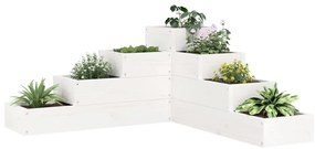 Floreira de jardim c/ 4 níveis 80,5x79x36cm pinho maciço branco