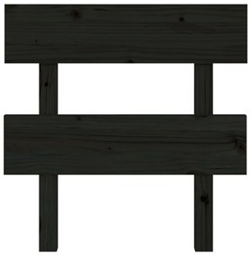 Cabeceira de cama 93,5x3x81 cm pinho maciço preto