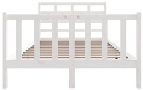 Estrutura de cama pequena casal 120x190 cm pinho maciço branco