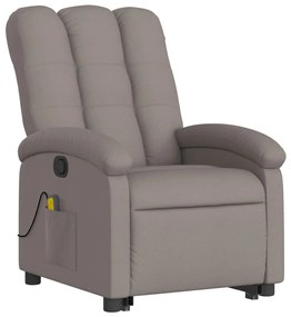 Poltrona elevatória de massagens tecido cinzento-acastanhado