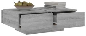 Mesa de centro 90x60x31 cm derivados de madeira cinzento sonoma