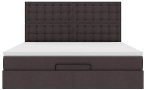 Estrutura de cama otomana com colchão 180x200cm castanho escuro