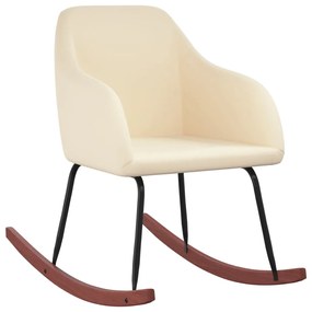 vidaXL Cadeira de baloiço veludo cor creme