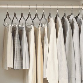 Conjunto de 20 Cabides de veludo com reguladores cinzentos