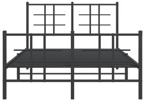 Estrutura de cama com cabeceira e pés 120x200 cm metal preto