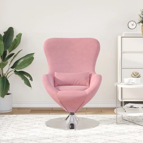 Cadeira de Ovo vidaXL em Veludo Rosa