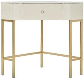 Consola de Entrada Angle Sharon - Madeira e MDF Branco com Detalhes Do