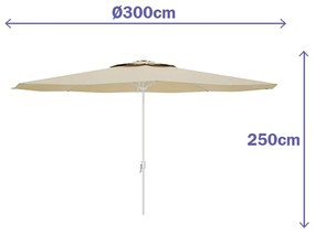 Parasol Marbueno Bege Poliéster Aço Ø 300 cm
