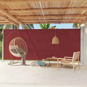 vidaXL Toldo lateral retrátil para pátio 220x600 cm vermelho
