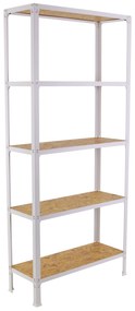 Estante com 5 Prateleiras madeira SIMONHOME CLICK WOOD MINI 5/300 BRANCO/OSB Capacidade P/ prateleira 150 Kg Dimensões 1800x800x300 mm
