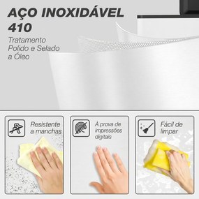 Caixote do Lixo de Cozinha 20 L em Aço Inoxidável com Tampa de Fecho Suave, Pedal e Balde Amovível, Branco