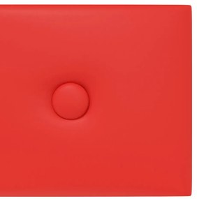 Painel parede 12pcs 60x15 cm couro artificial 1,08 m² vermelho