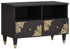 vidaXL Gabinete para TV Preto 70 x 33 x 46 cm Madeira de manga maciça