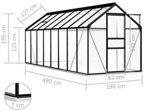 Estufa com base alumínio antracite 9,31 m²