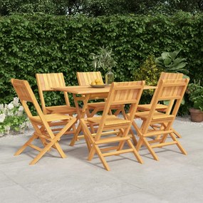vidaXL Conjunto de jantar para jardim 7 pcs madeira de teca maciça