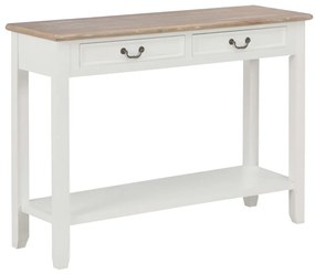 Mesa consola 110x35x80 cm madeira branco