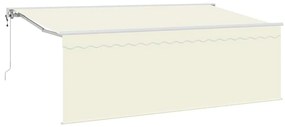 Toldo Retrátil Elétrico Creme Branco Castanho 400 x 200 cm