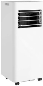 HOMCOM Ar Condicionado Portátil 3 em 1 9000 BTU 24,1 L/Dia com Controlo Remoto e Ecrã LED Temporizador 24h 30x29x69 cm Branco | Aosom Portugal