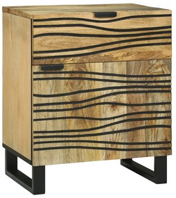 vidaXL Criado-mudo 50x33x60 cm – Madeira de Mangueira Maciça