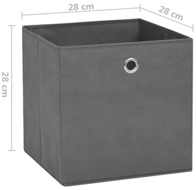 Caixas arrumação 10 pcs 28x28x28 cm tecido-não-tecido cinza