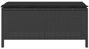 Conjunto de Jantar de Jardim com Almofadas Preto Rattan Acácia
