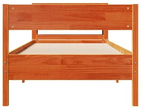 Cama sem colchão 90x200 cm pinho maciço castanho-mel